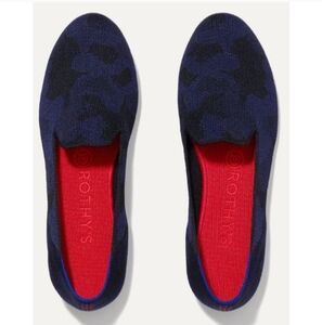 Rothy’s Midnight Camo Loafers Blue Slip on Ballet Shoes 8.5 Retired Limited